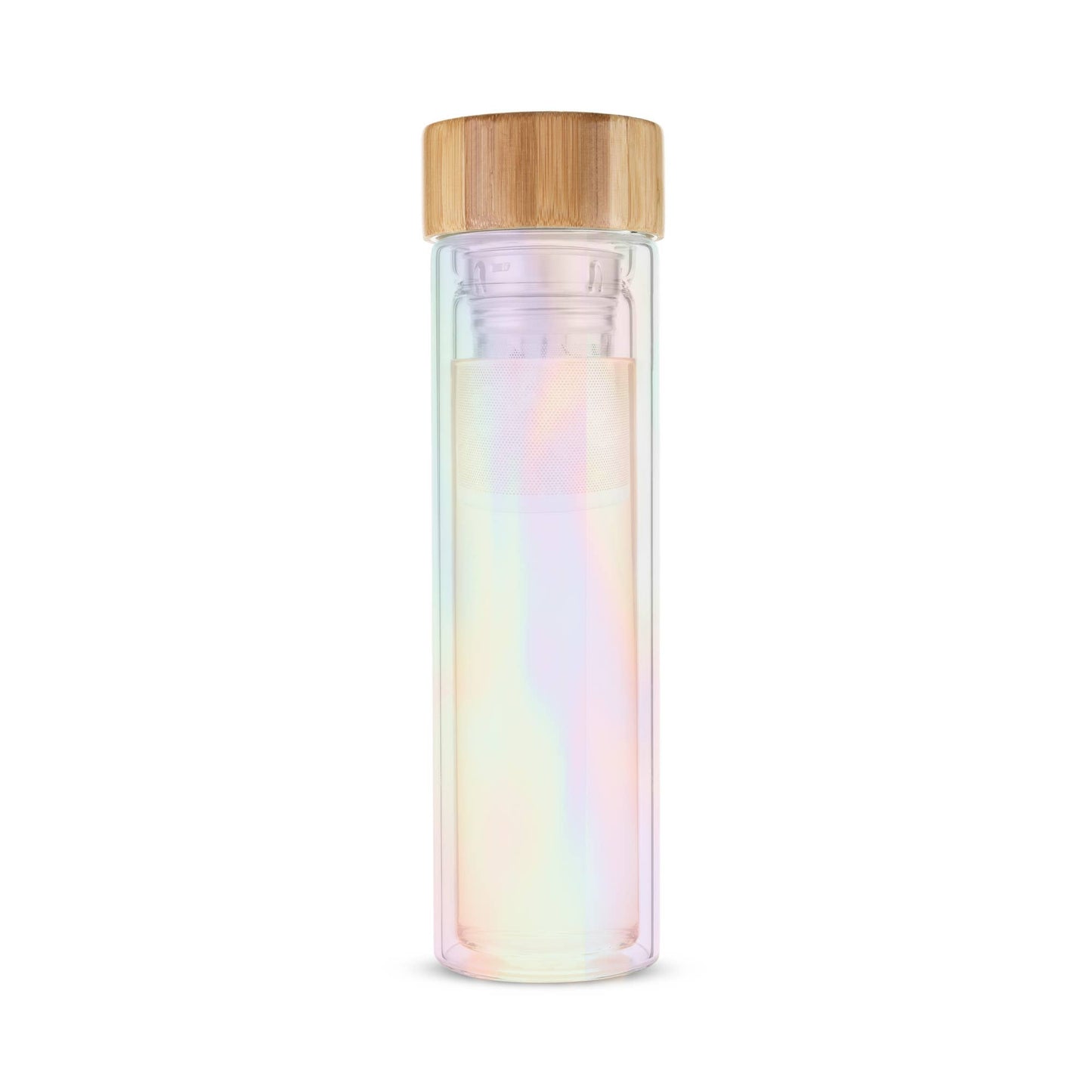 Iridescent Glass Travel Infuser Mug