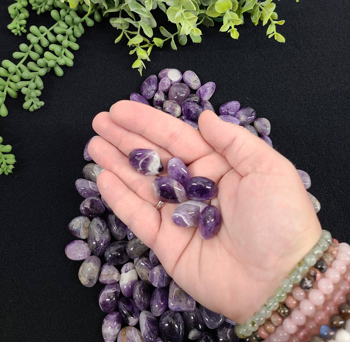 Tumbled Chevron Amethyst