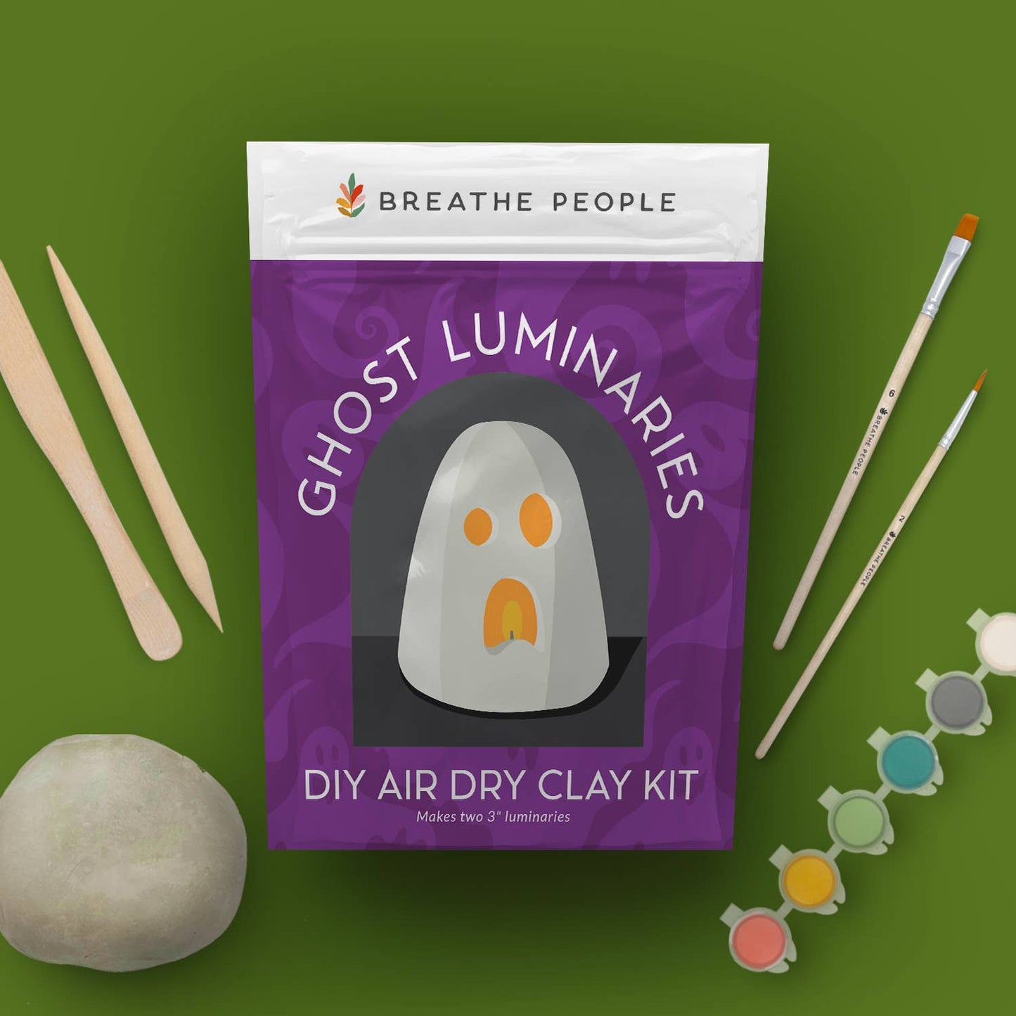 DIY Ghost Luminary – Air-Dry Clay Kit for Halloween