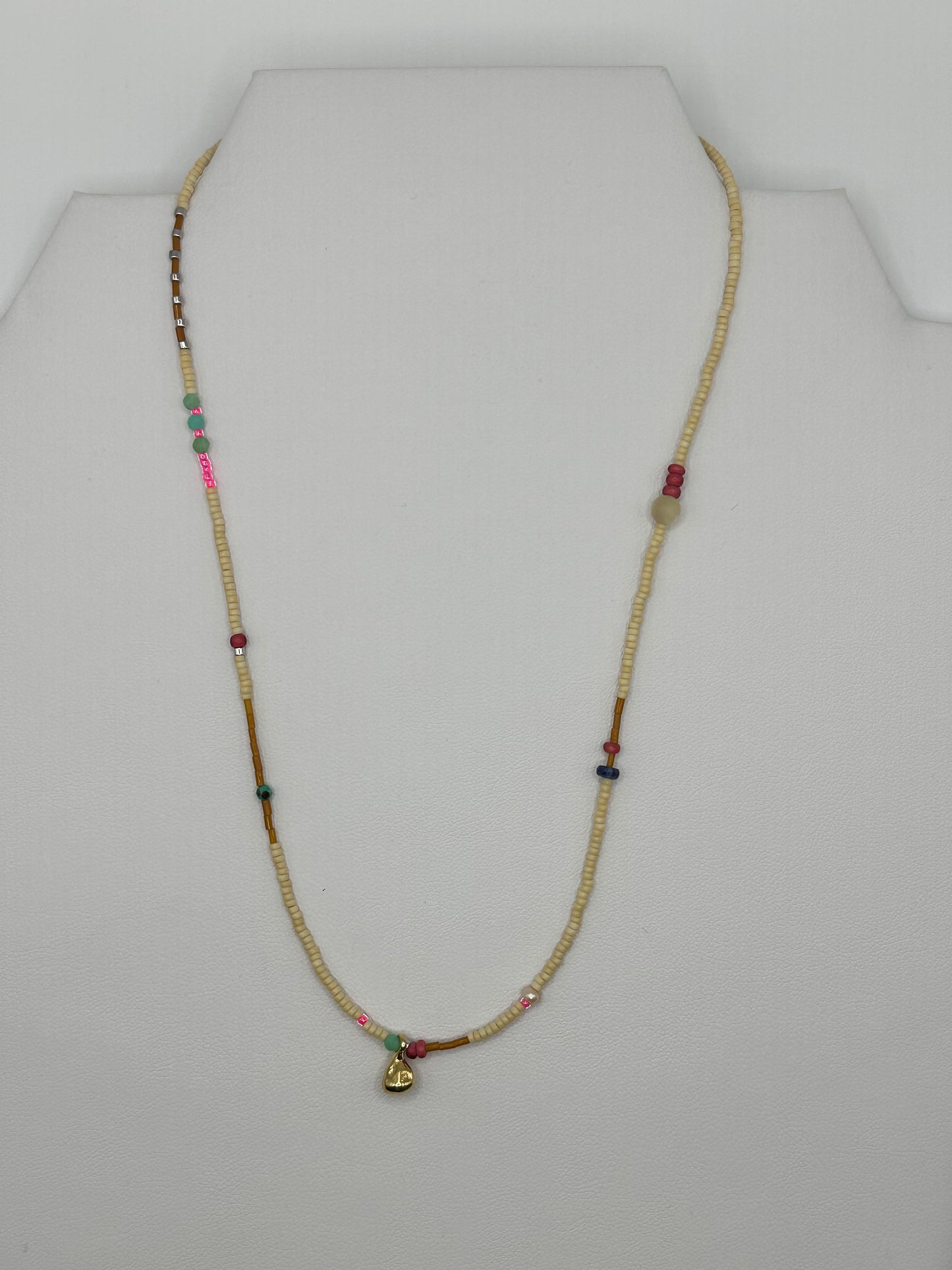 Off White Beaded Choker