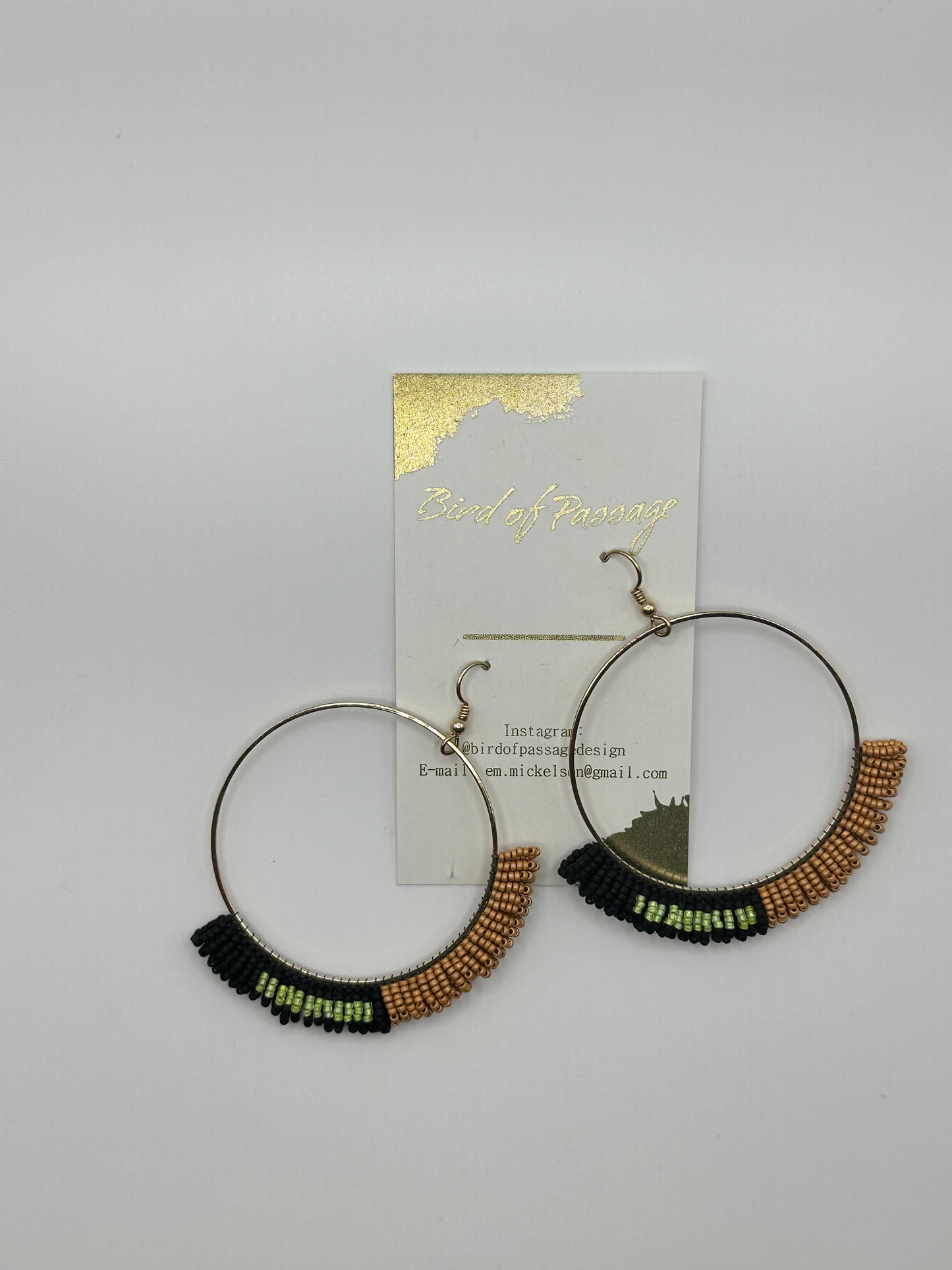 Large Beaded Hoop Earrings