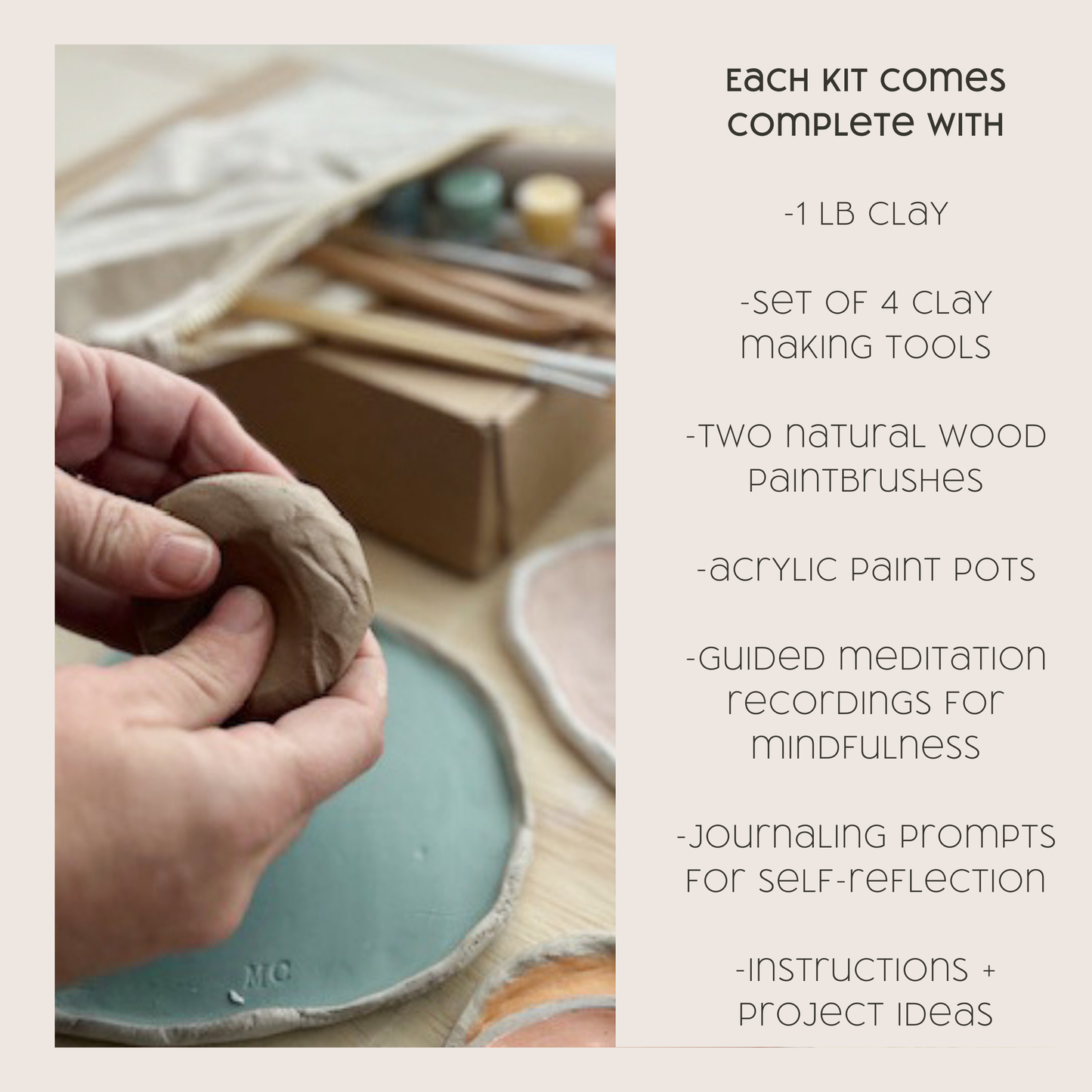 Meditative Art Clay Kit + Self-Care Meditation