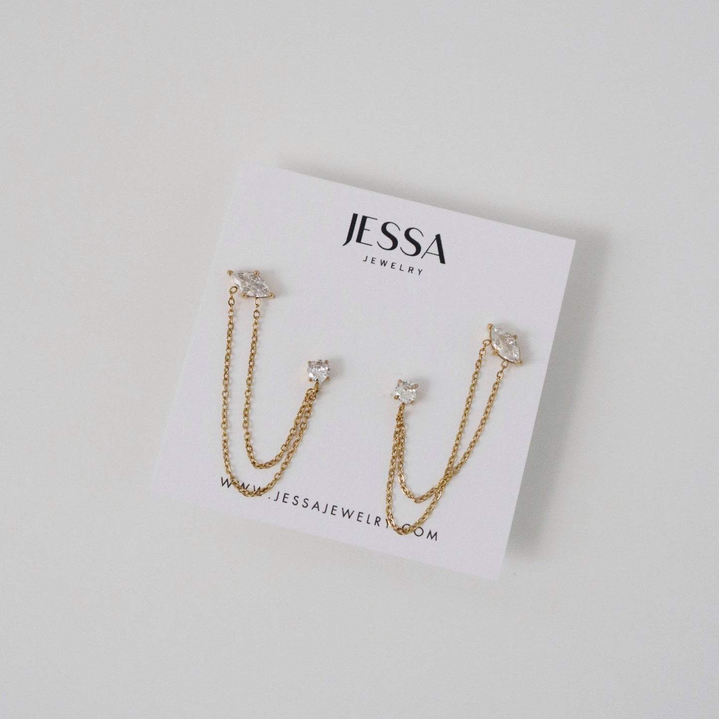 Ryann Double Chain Stud Earrings