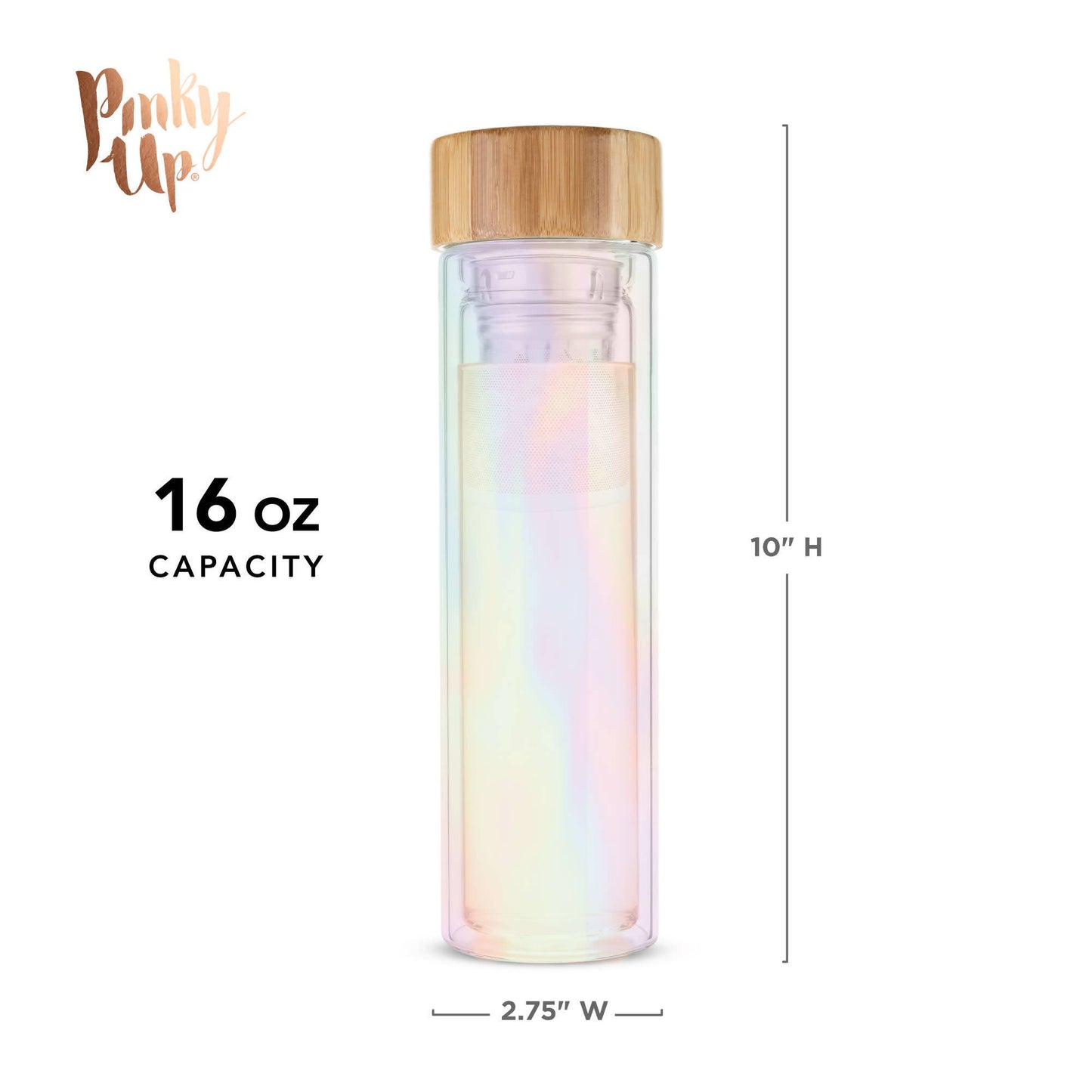 Iridescent Glass Travel Infuser Mug
