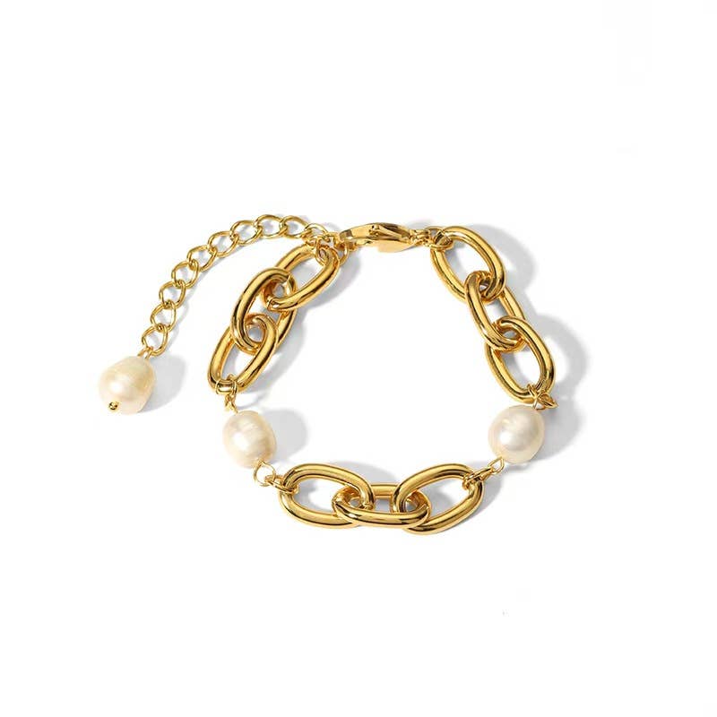 Golden Freshwater Pearl Bracelet Waterproof