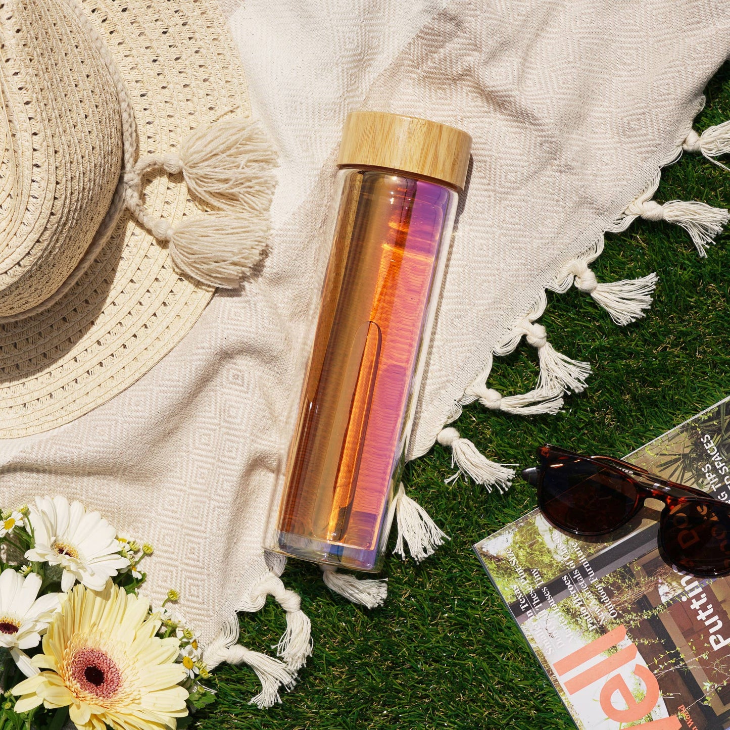 Iridescent Glass Travel Infuser Mug