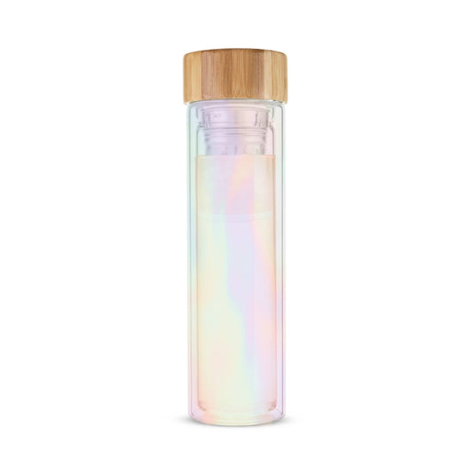 Iridescent Glass Travel Infuser Mug