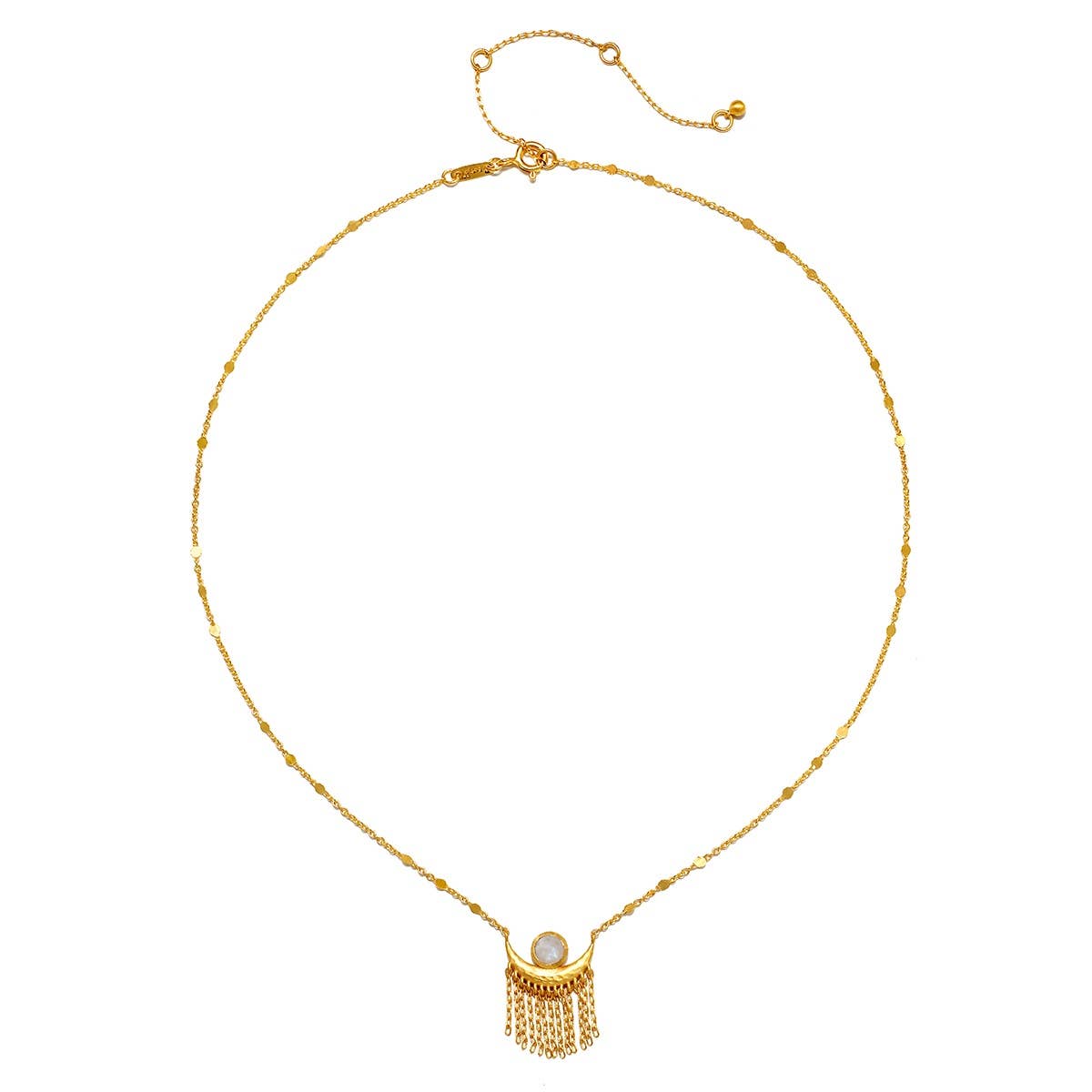 Cascade of Starlight Moonstone Fringe Necklace