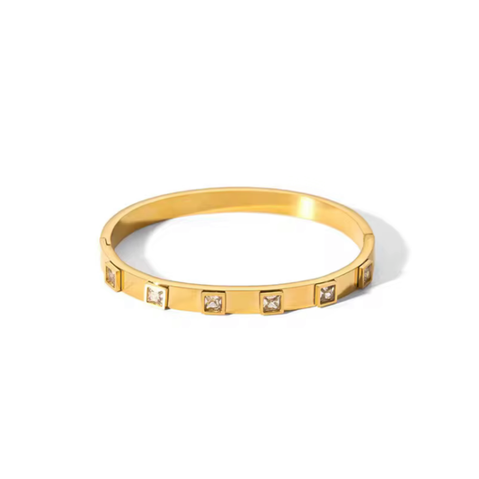 Diamond Square Bangle Bracelet
