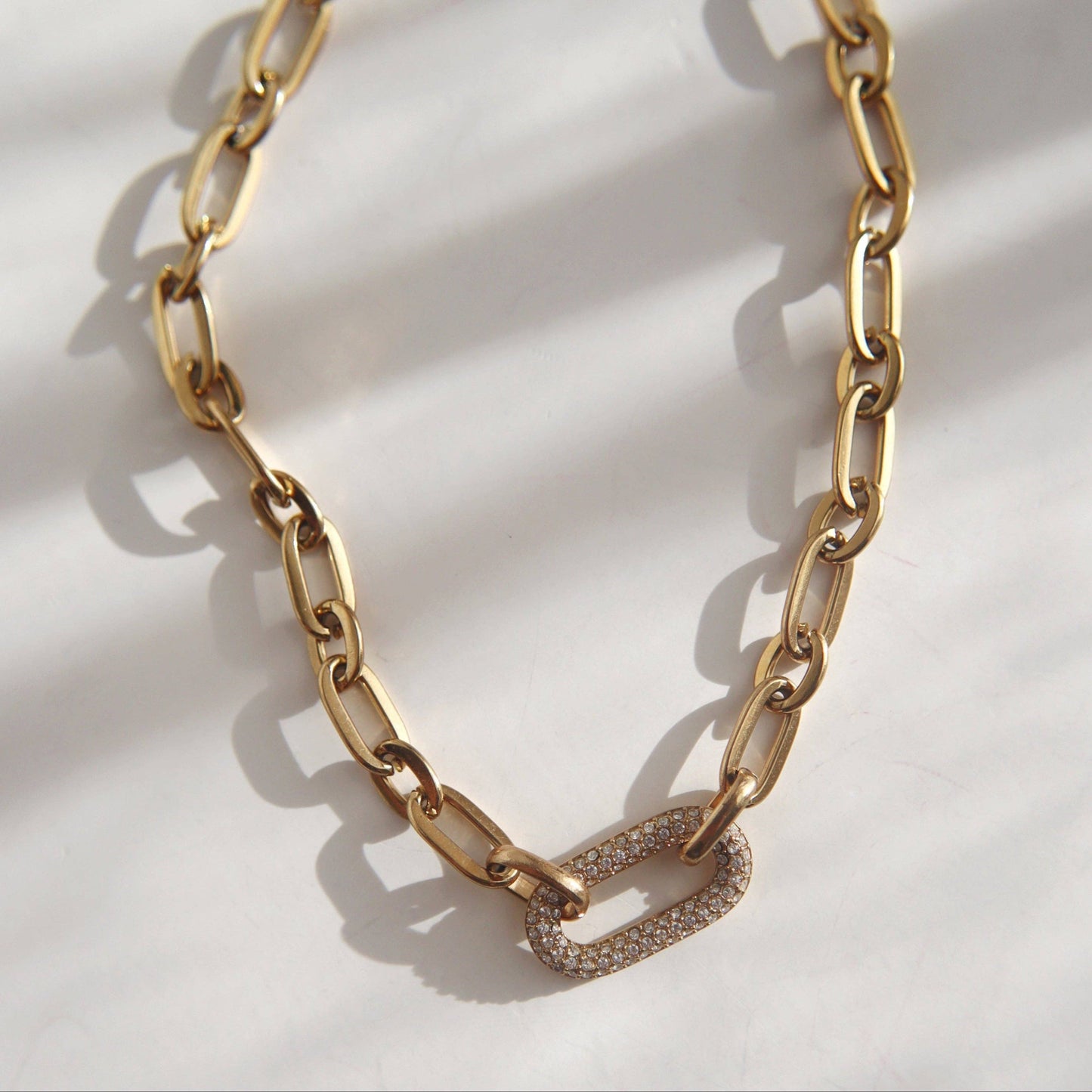 Pave Link Chunky Chain