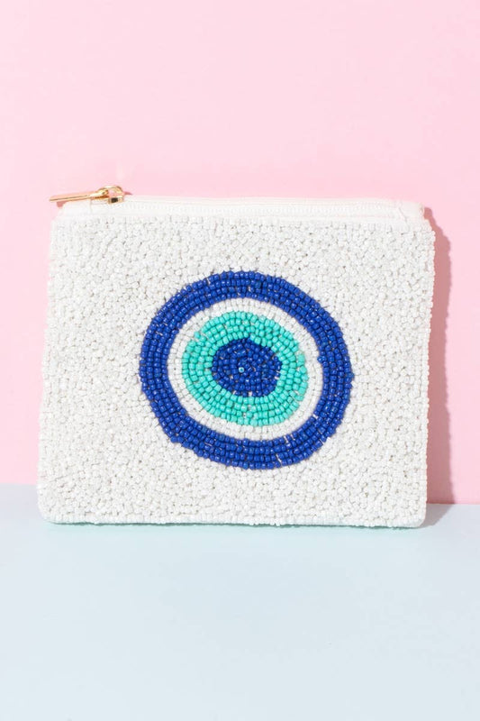 Evil Eye Ball Beaded Coin Purse