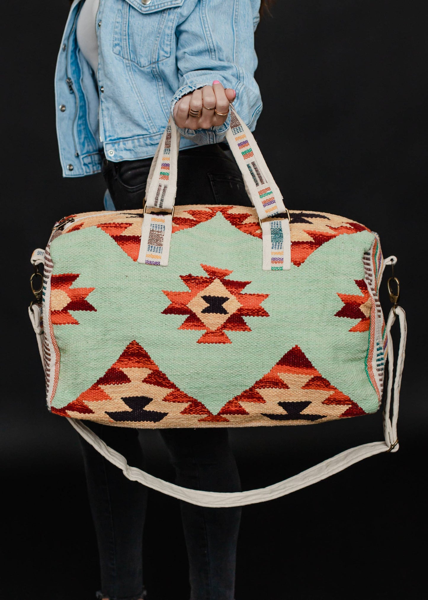 Mint Aztec Duffel