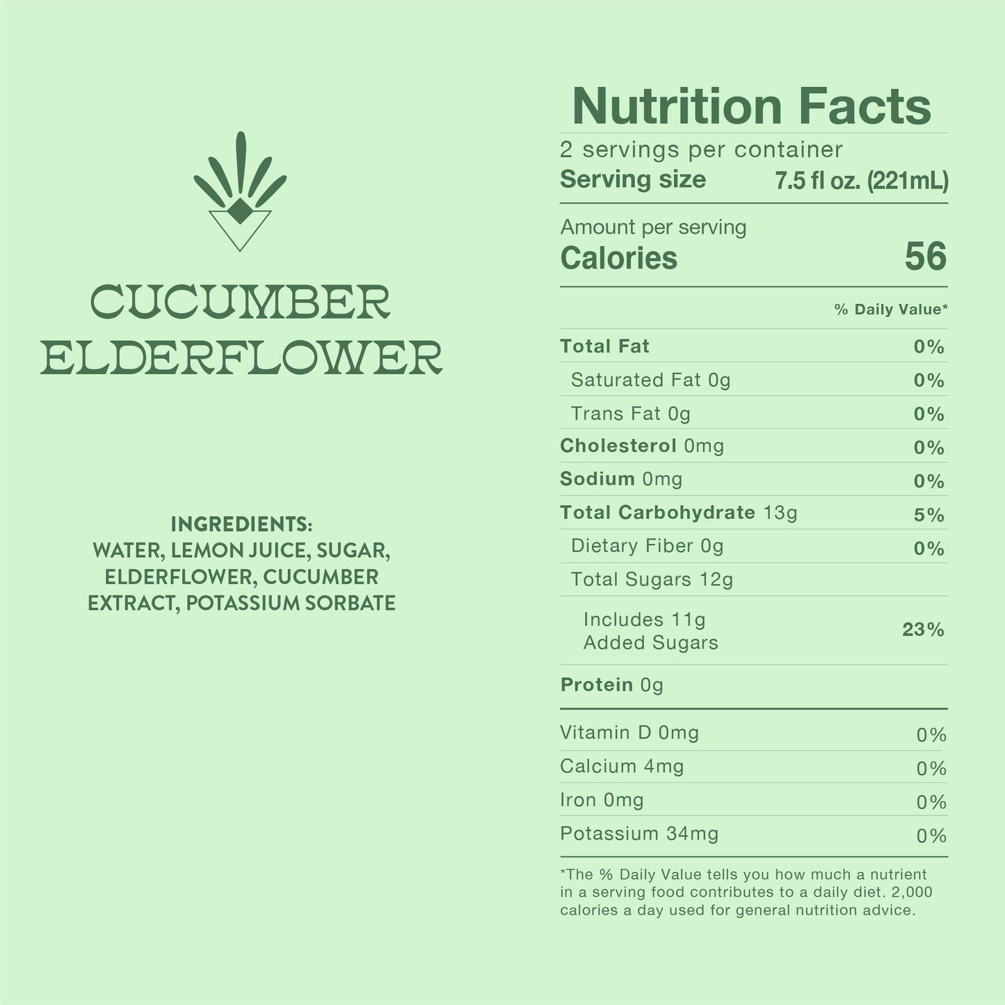 Root Elixirs Sparkling Cucumber Elderflower