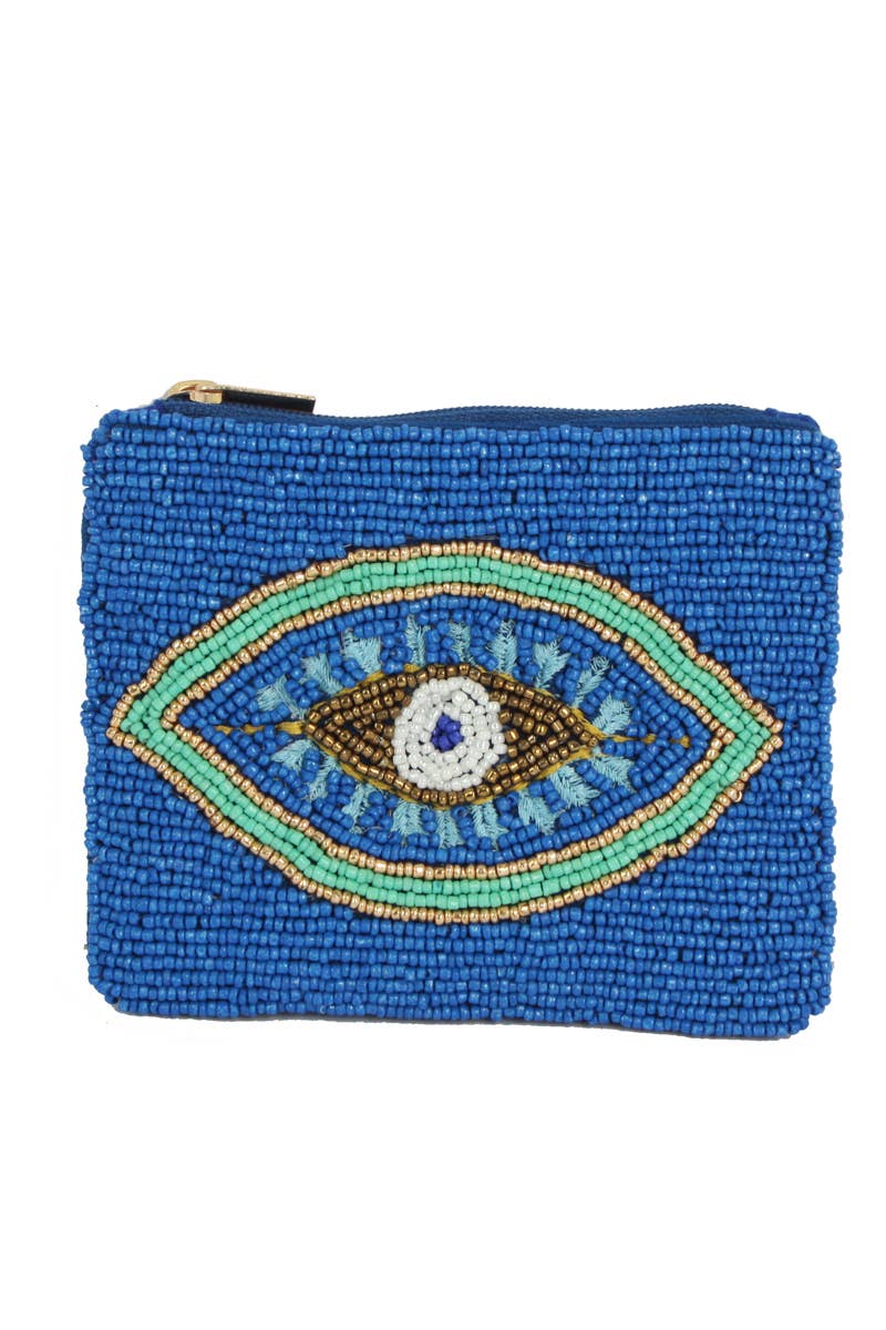 Beaded Evil Eye Coin Purse