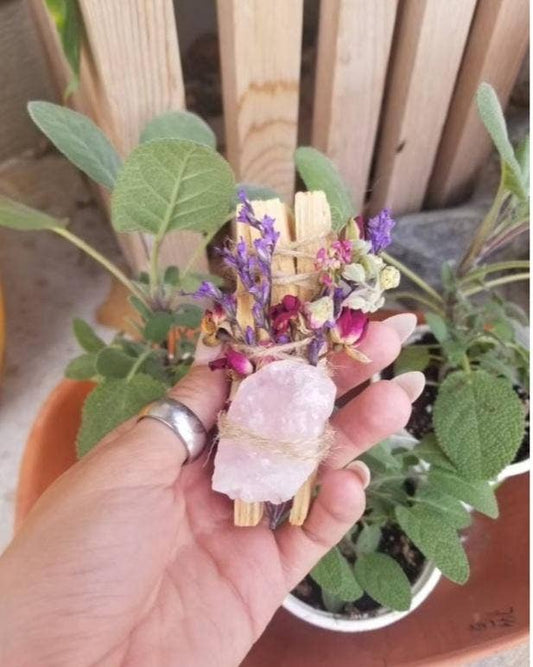 Rose Quartz Palo Santo Smudge Bundle