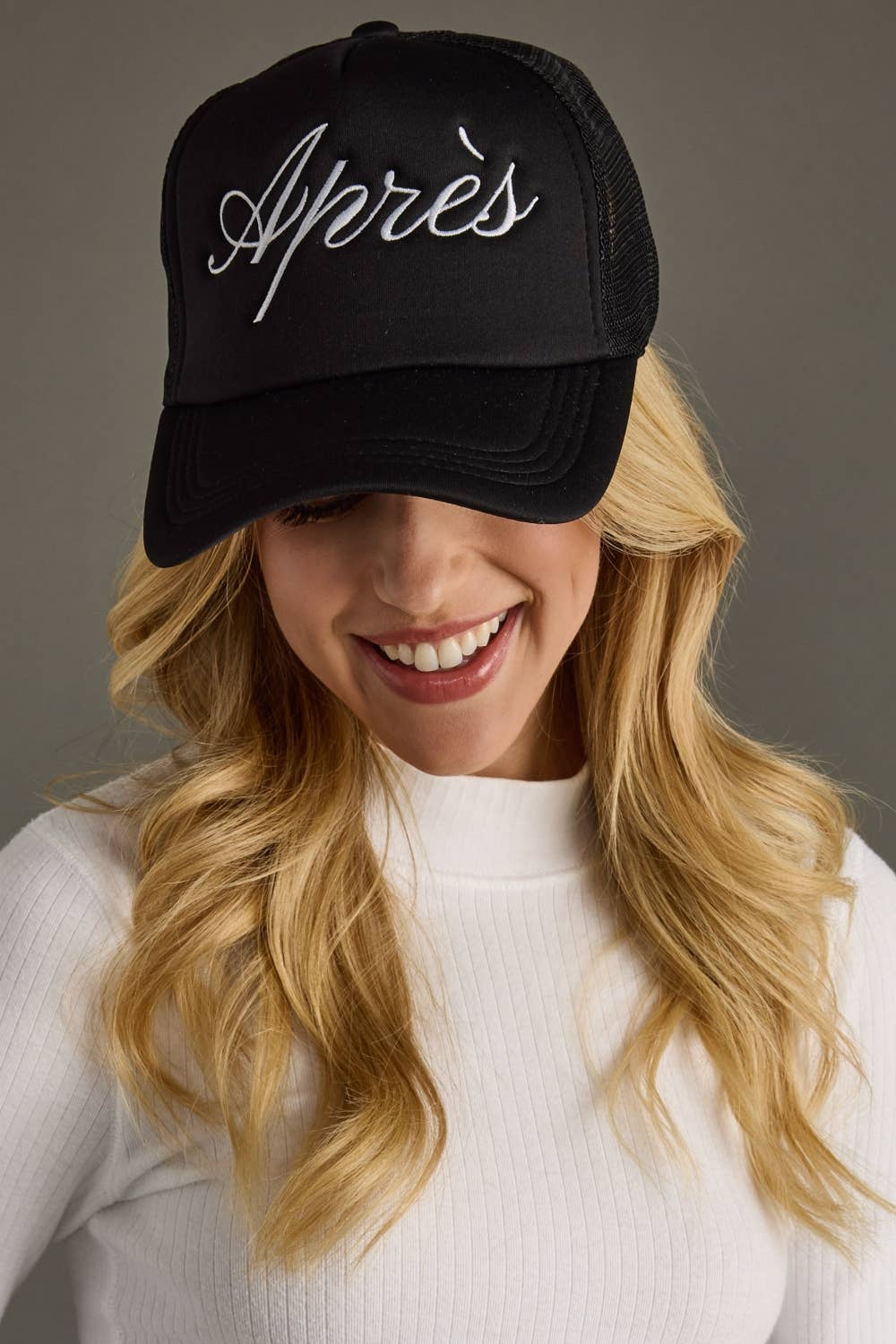 Black Apres Trucker Hat