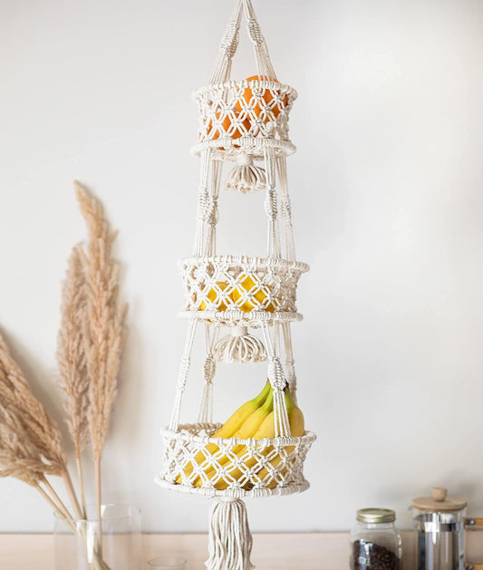 Tiered Macrame Hanging Baskets