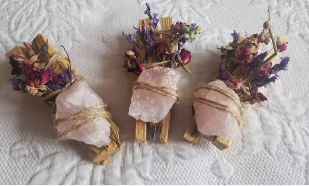 Rose Quartz Palo Santo Smudge Bundle