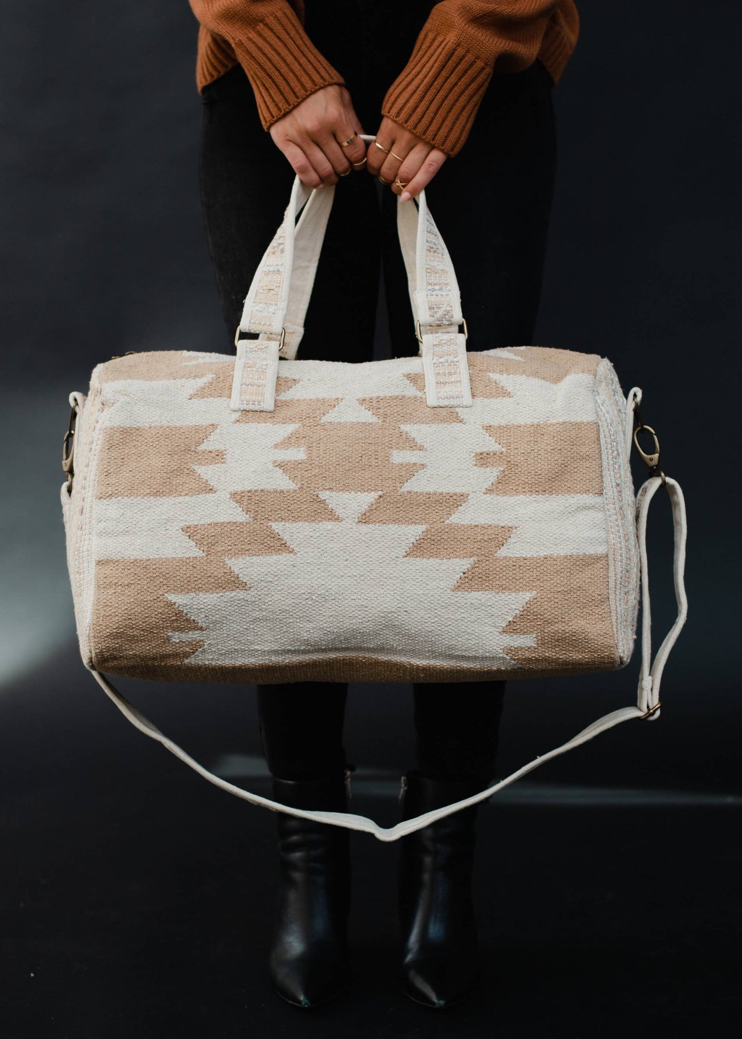 Tan & Cream Aztec Duffel