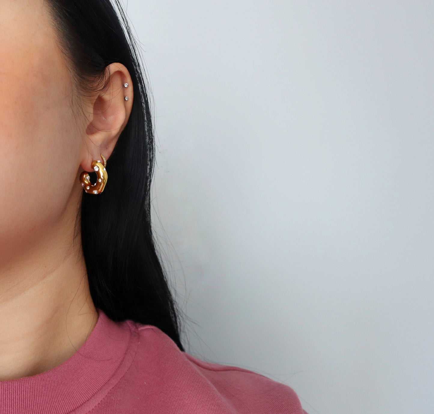 Dazzle Chunky Gold Hoops