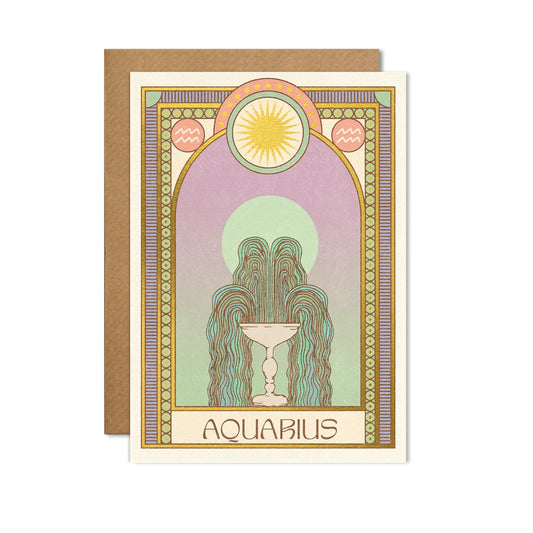 Aquarius Zodiac Card