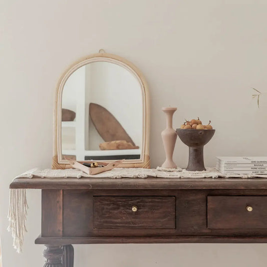 Arch Rattan Mirror