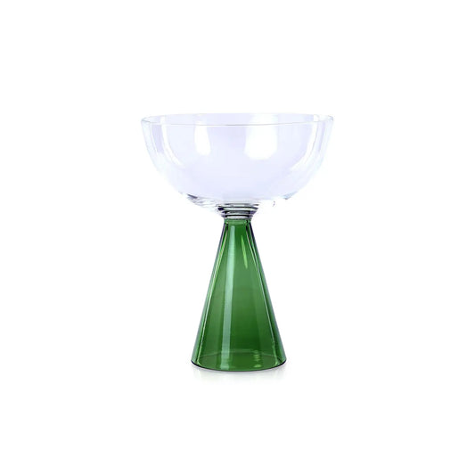 Handblown Drinkware Coupe - Green