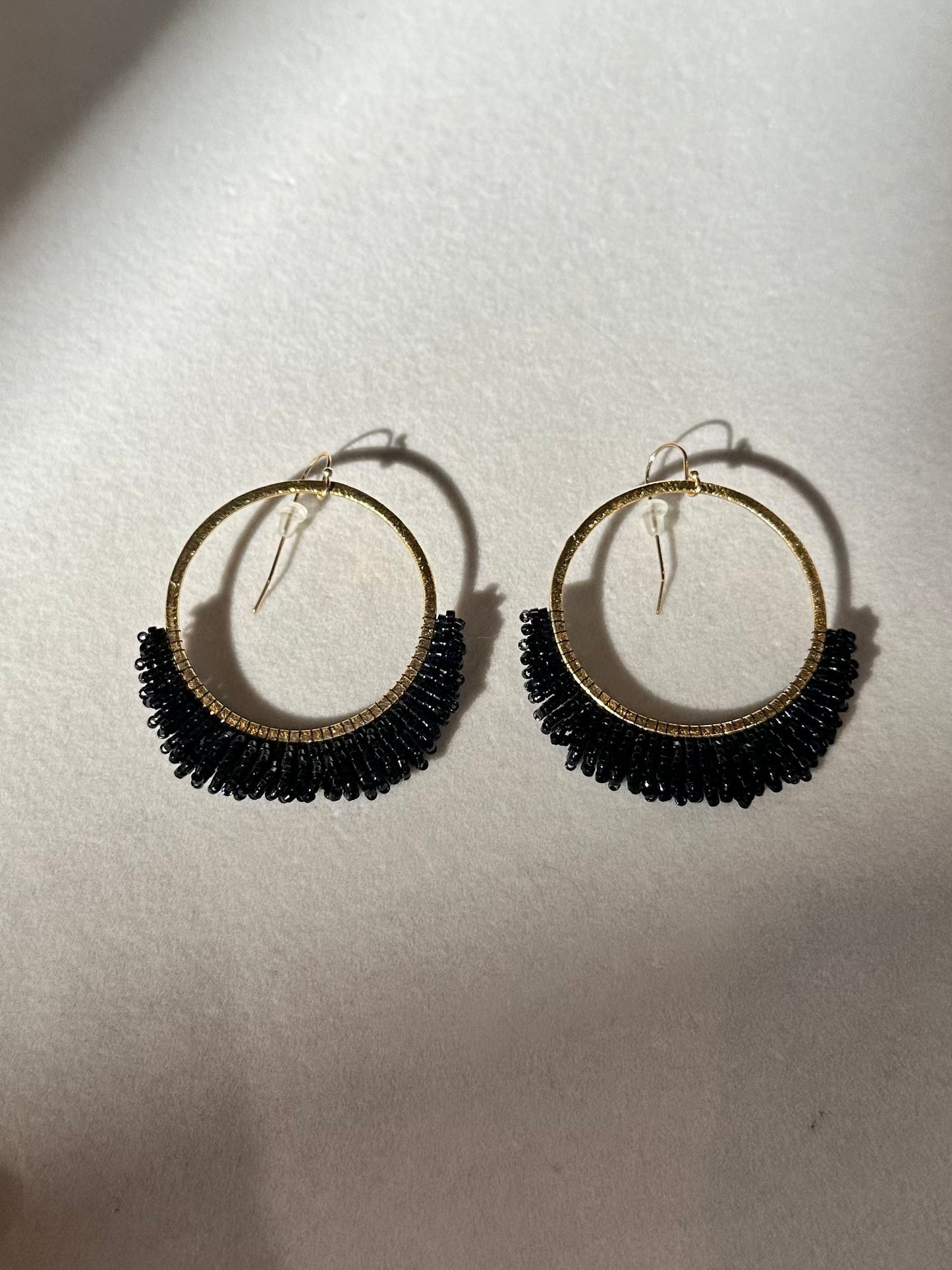 Black and Gold Hoops