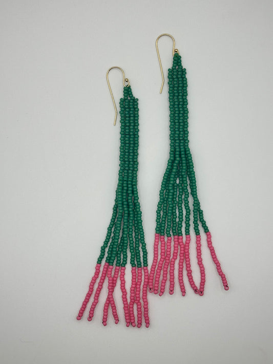 Watermelon Beaded Earrings