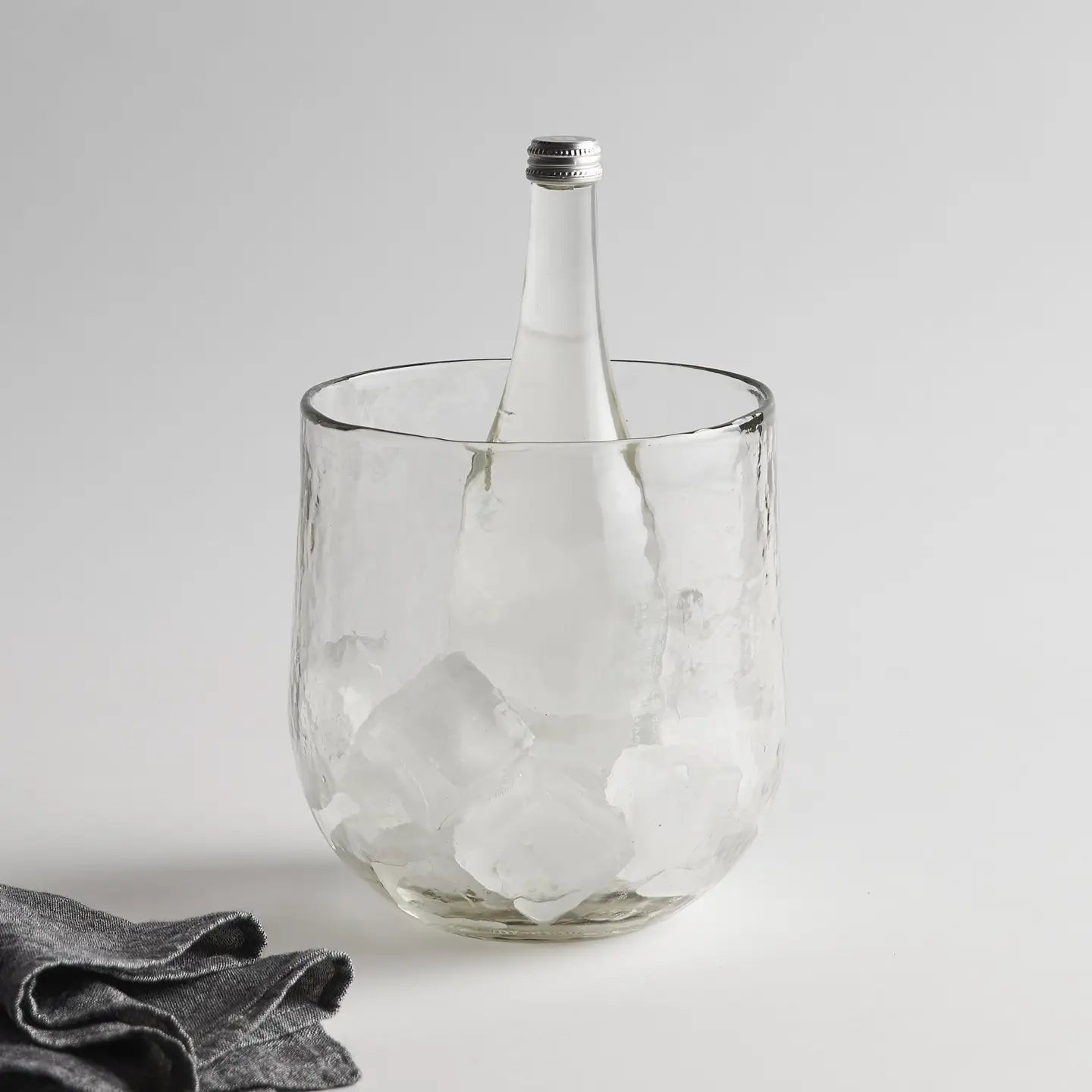 Pebbled Glass Ice Bucket