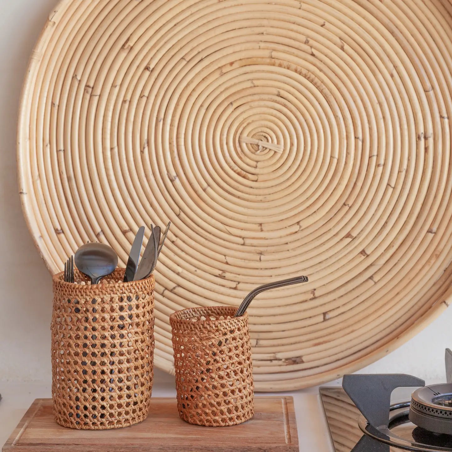 Rattan Utensil Holder