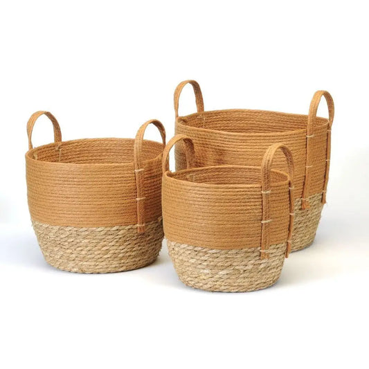 Rust Straw Baskets