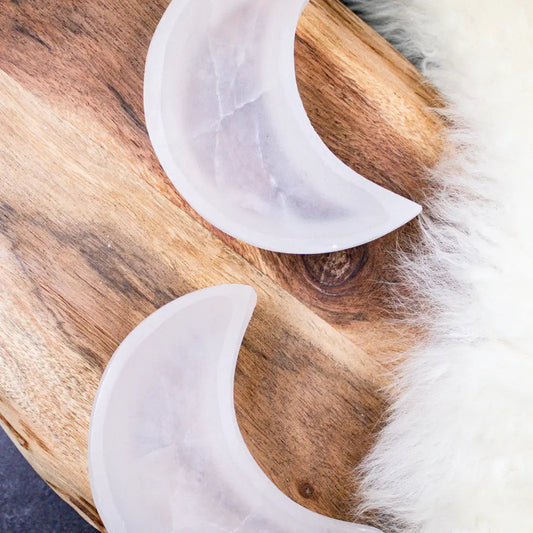 Selenite Moon Bowl