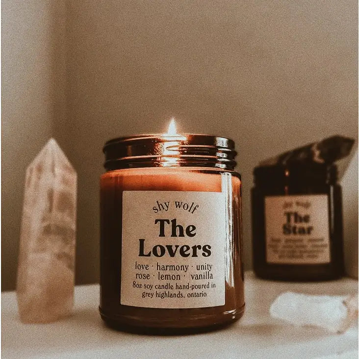 Shy Wolf The Lovers Tarot Candle