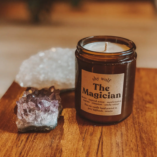 Shy Wolf The Magician Tarot Candle