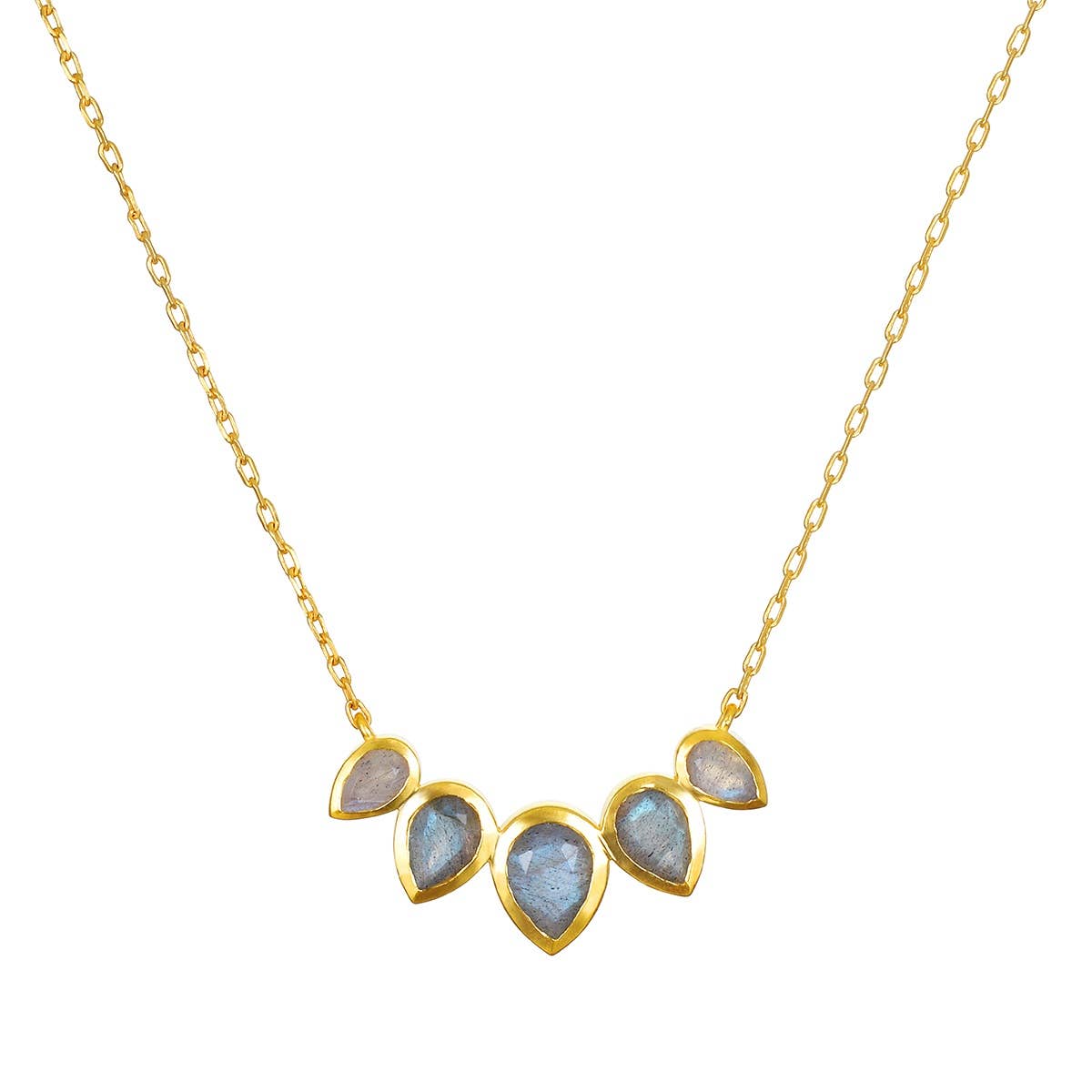 Awaken Intuition Labradorite Petal Necklace