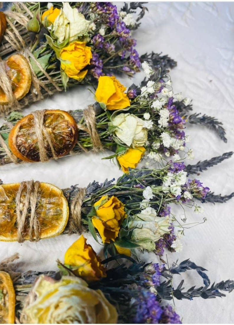 Lemon, Lavender, Mint, Lemon Spring Smudge Stick