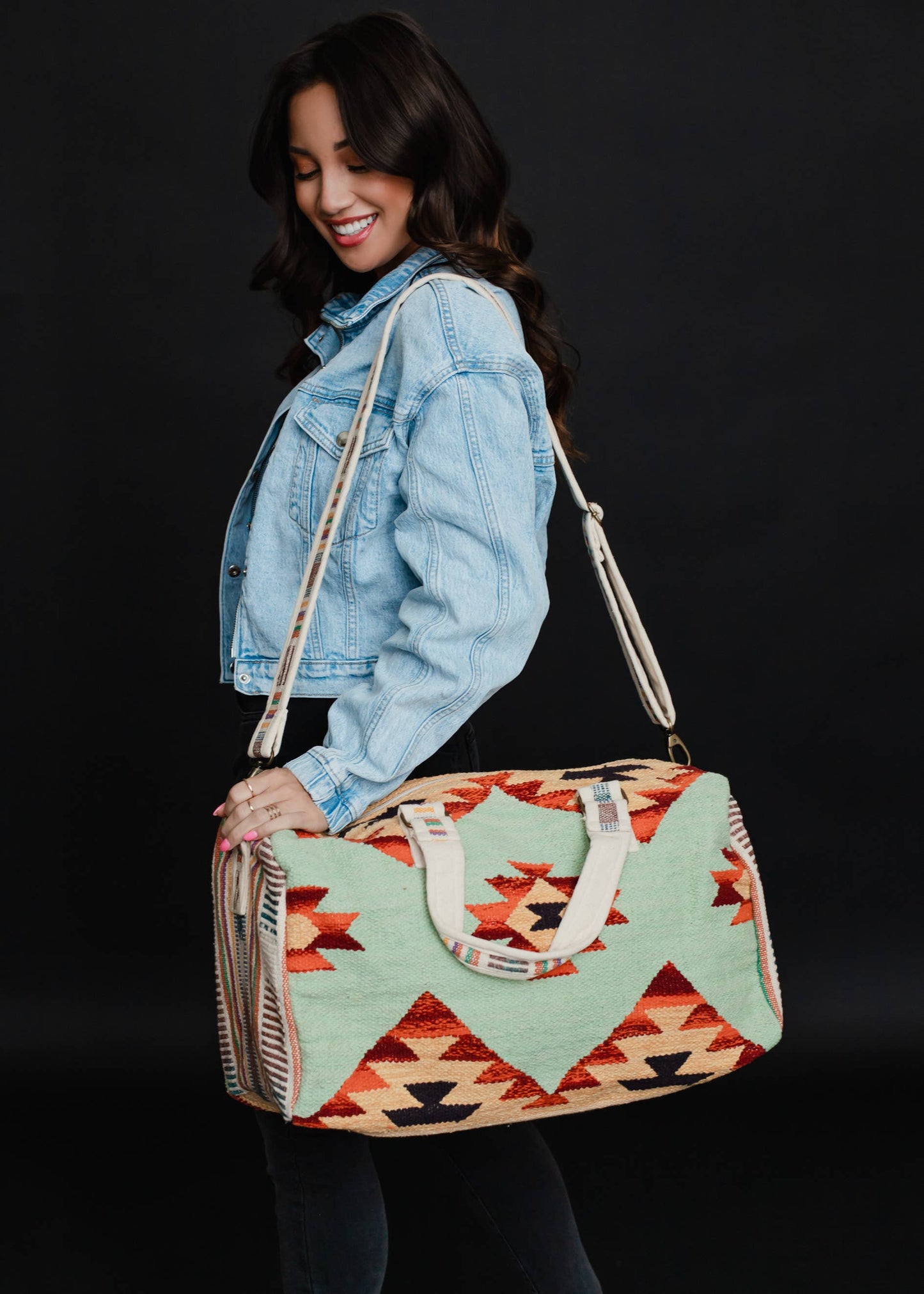 Mint Aztec Duffel