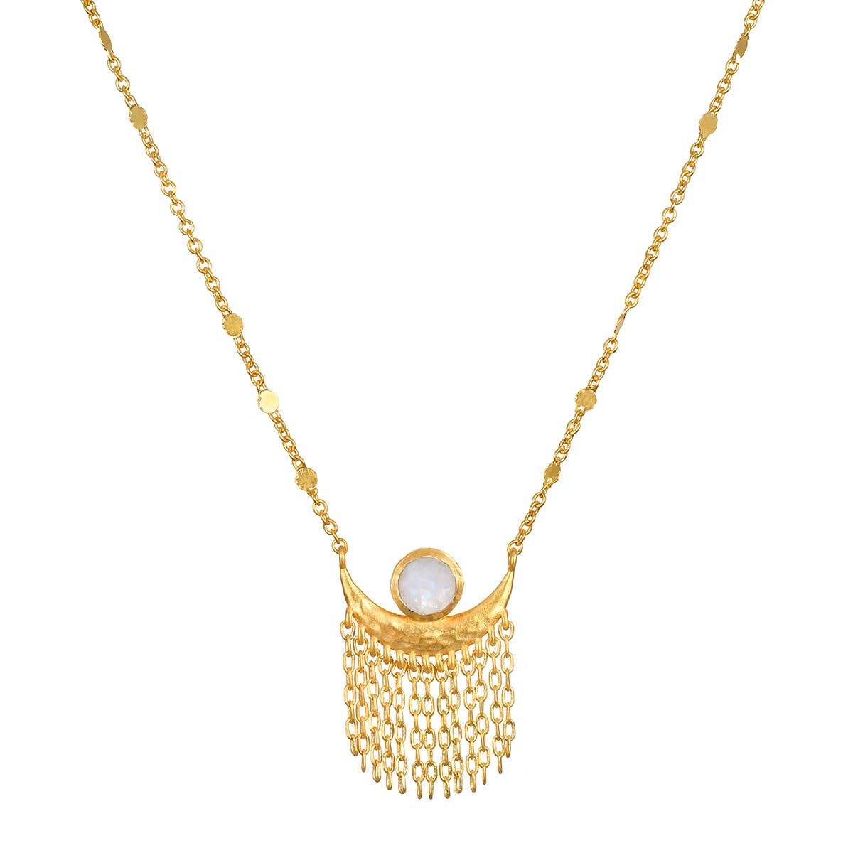 Cascade of Starlight Moonstone Fringe Necklace