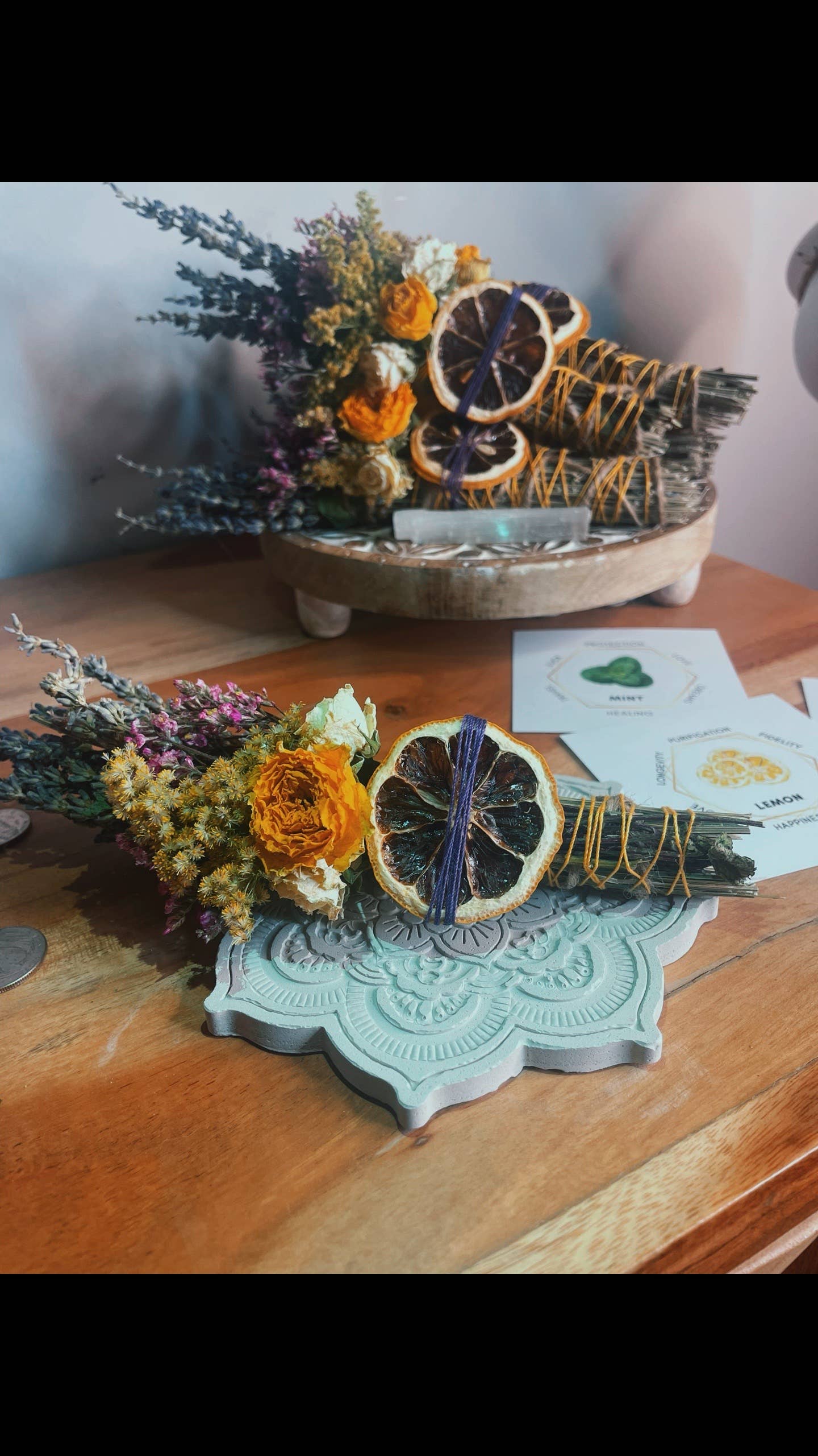 Lemon, Lavender, Mint, Lemon Spring Smudge Stick