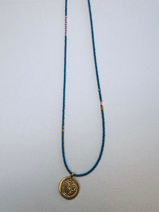 Bird of Passage Beaded Om Necklace