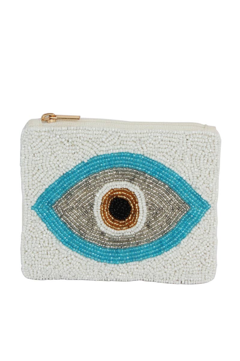 Beaded Evil Eye Coin Purse