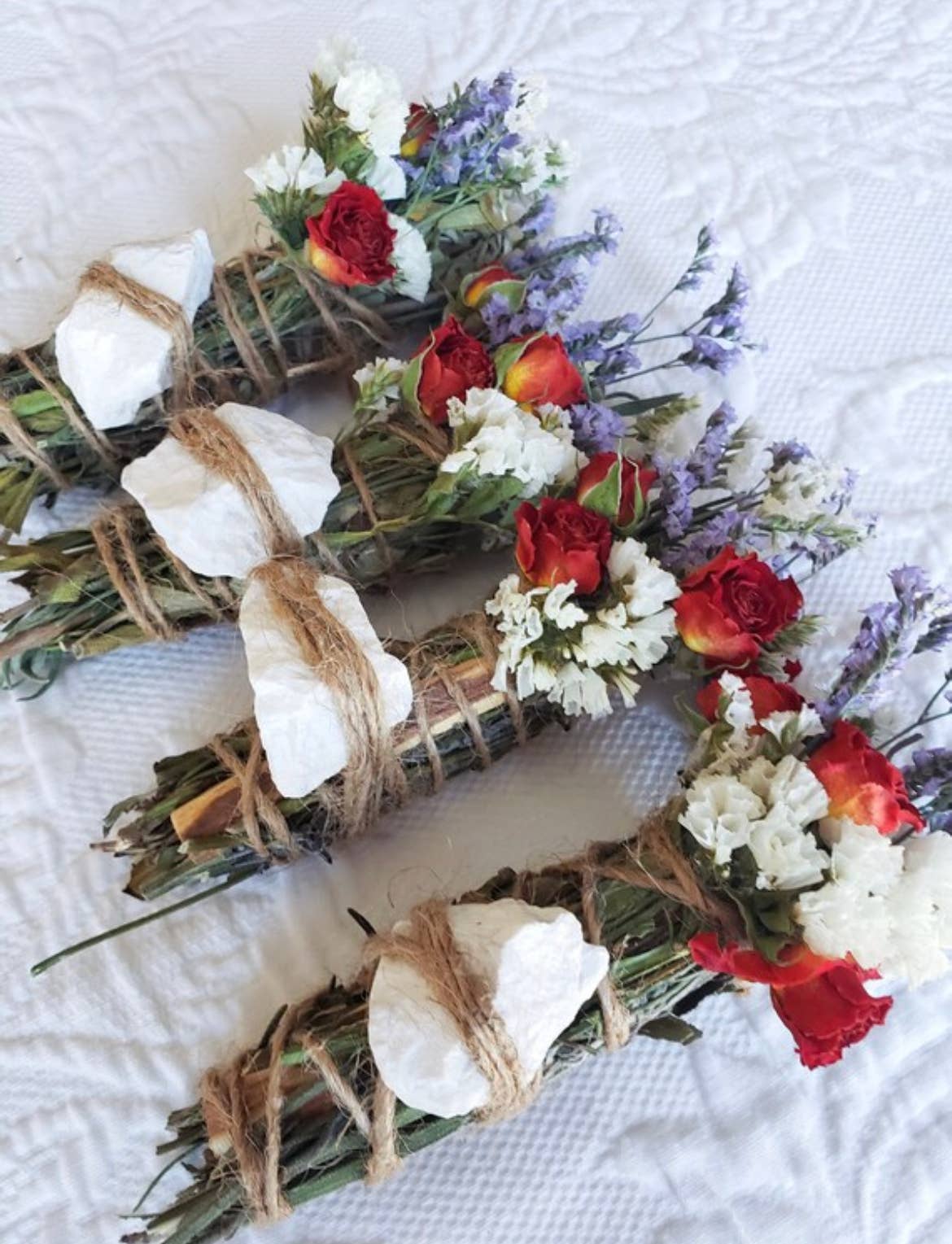 White Howlite, Palo Santo, Rosemary, White Sage, Lavender Bundle