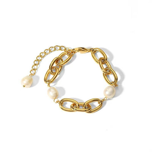 Golden Freshwater Pearl Bracelet Waterproof