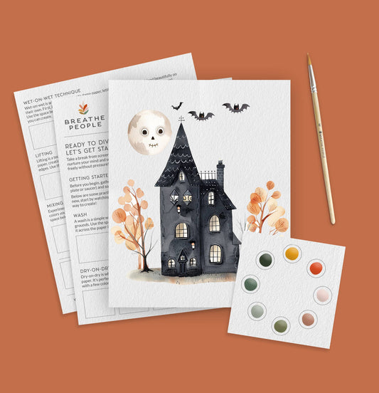 Watercolor Activity Kit – Haunted House