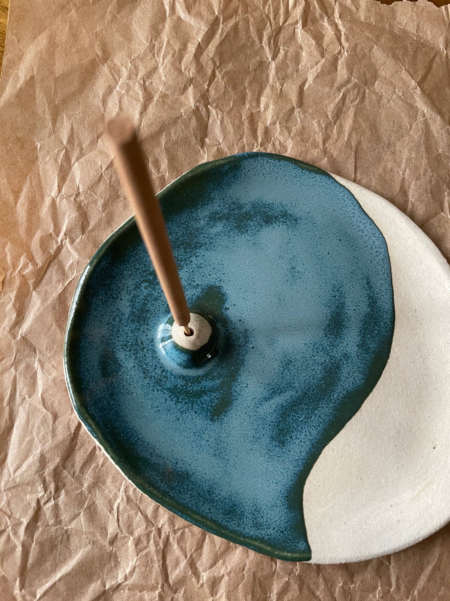 Handmade Ceramic Incense Dish 〰️ Lagoon