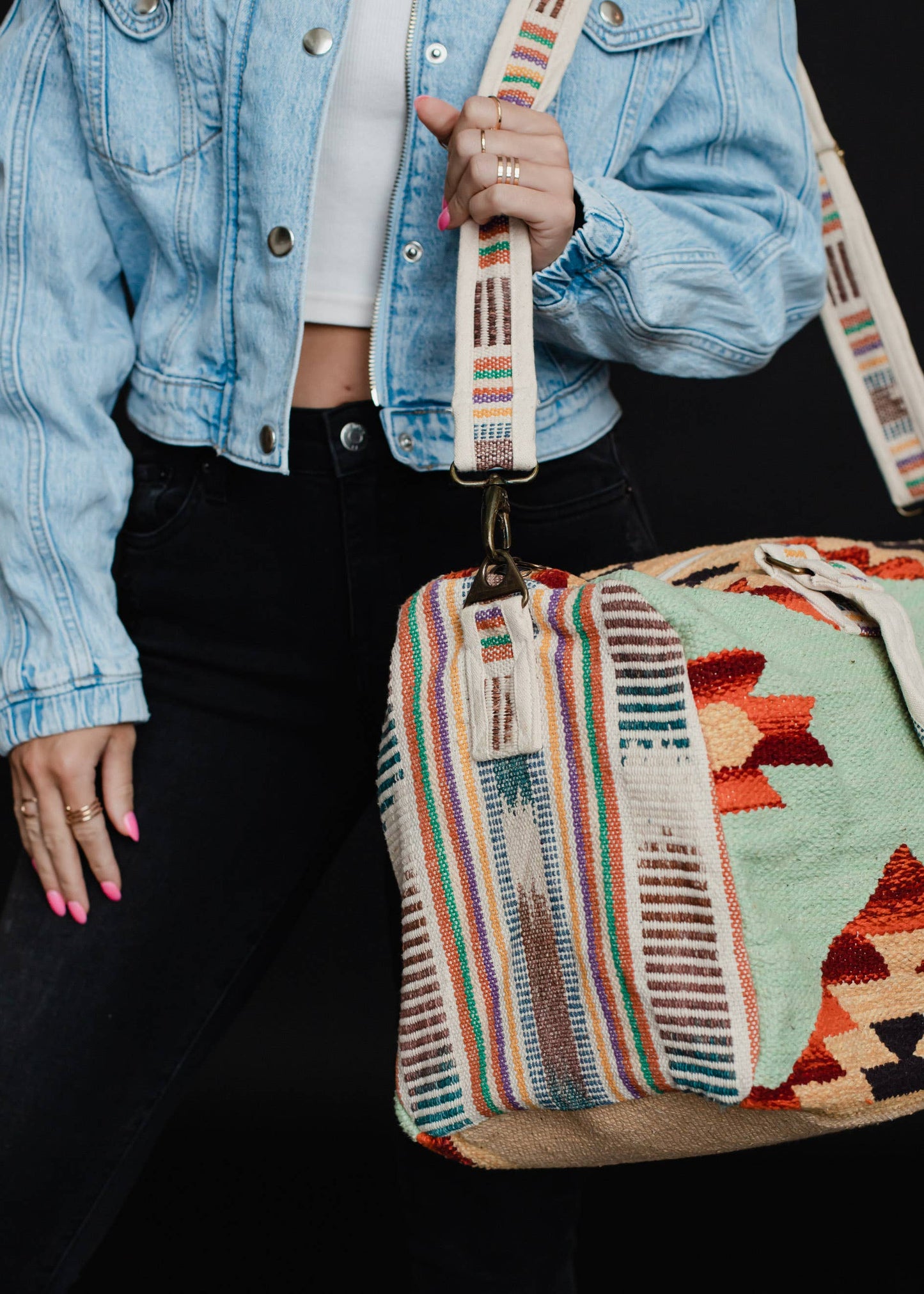 Mint Aztec Duffel