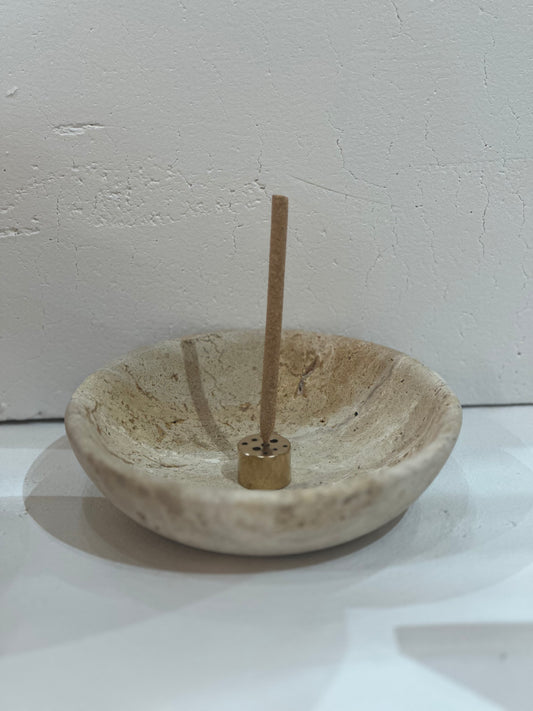 Travertine Incense Bowl